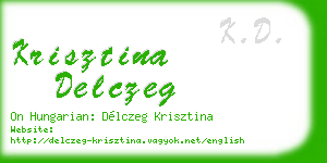 krisztina delczeg business card